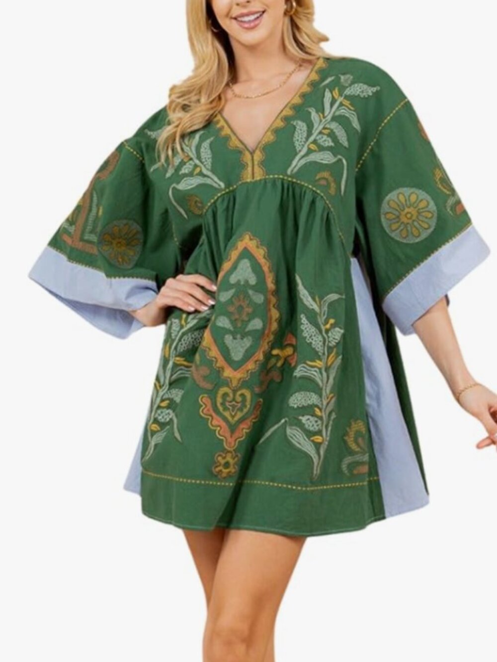 Women's oversized embroidered dress